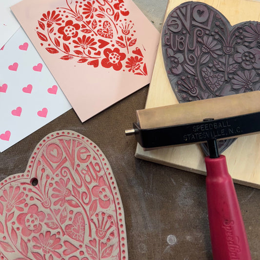Friday - January 23 - Linocut Cards & Clay