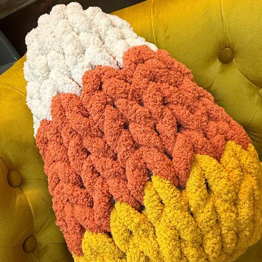 Fall Friday - October 10 - Chunky Knit Candy Corn Pillow Workshop