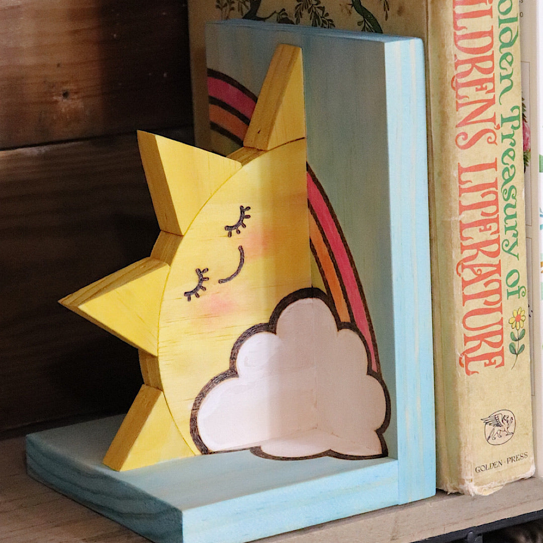 Sun and Moon Reversible Bookends