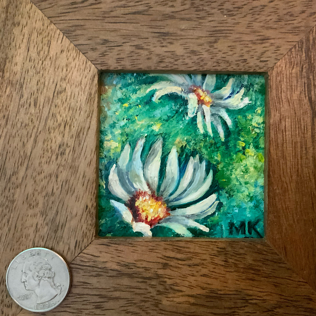 Daisy Quaran-tiny Framed Oil Painting (Original)