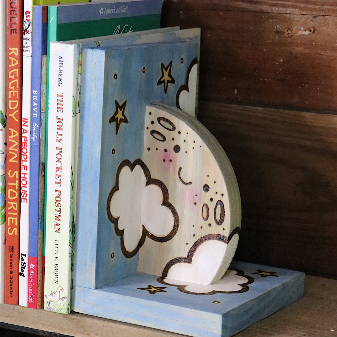 Sun and Moon Reversible Bookends