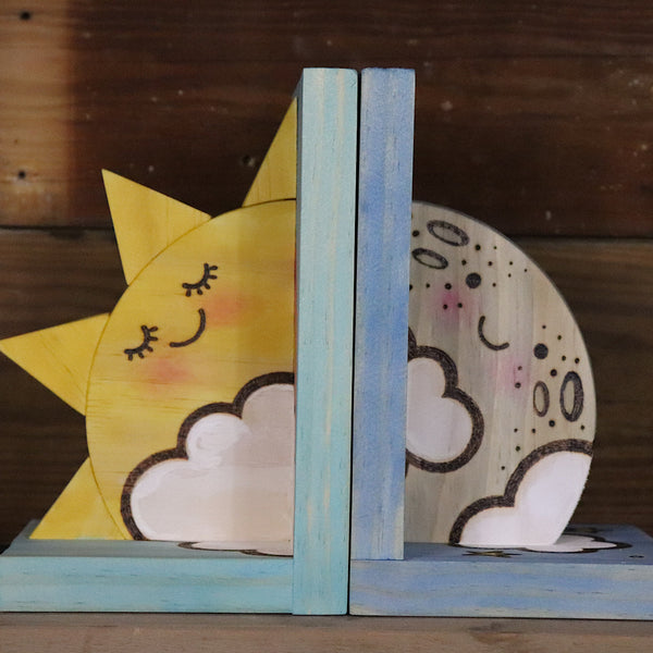 Sun and Moon Reversible Bookends