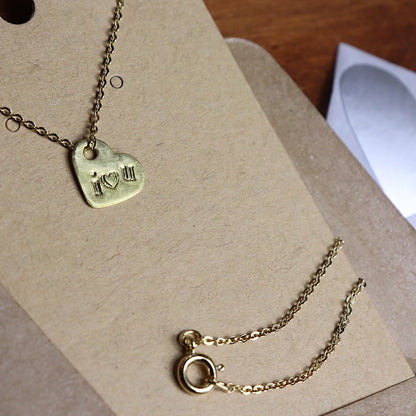 Hand Stamped Heart Necklace