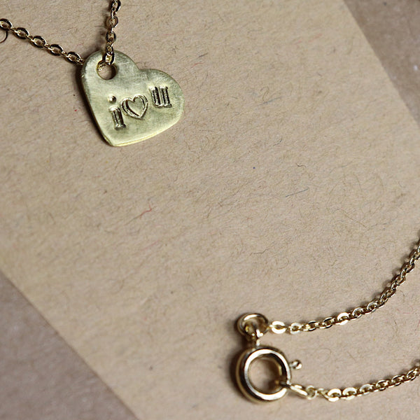 Hand Stamped Heart Necklace
